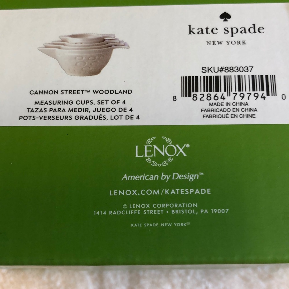 Kate Spade ♠️ Cannon Street Woodland MeasuringCups - Picture 4 of 6